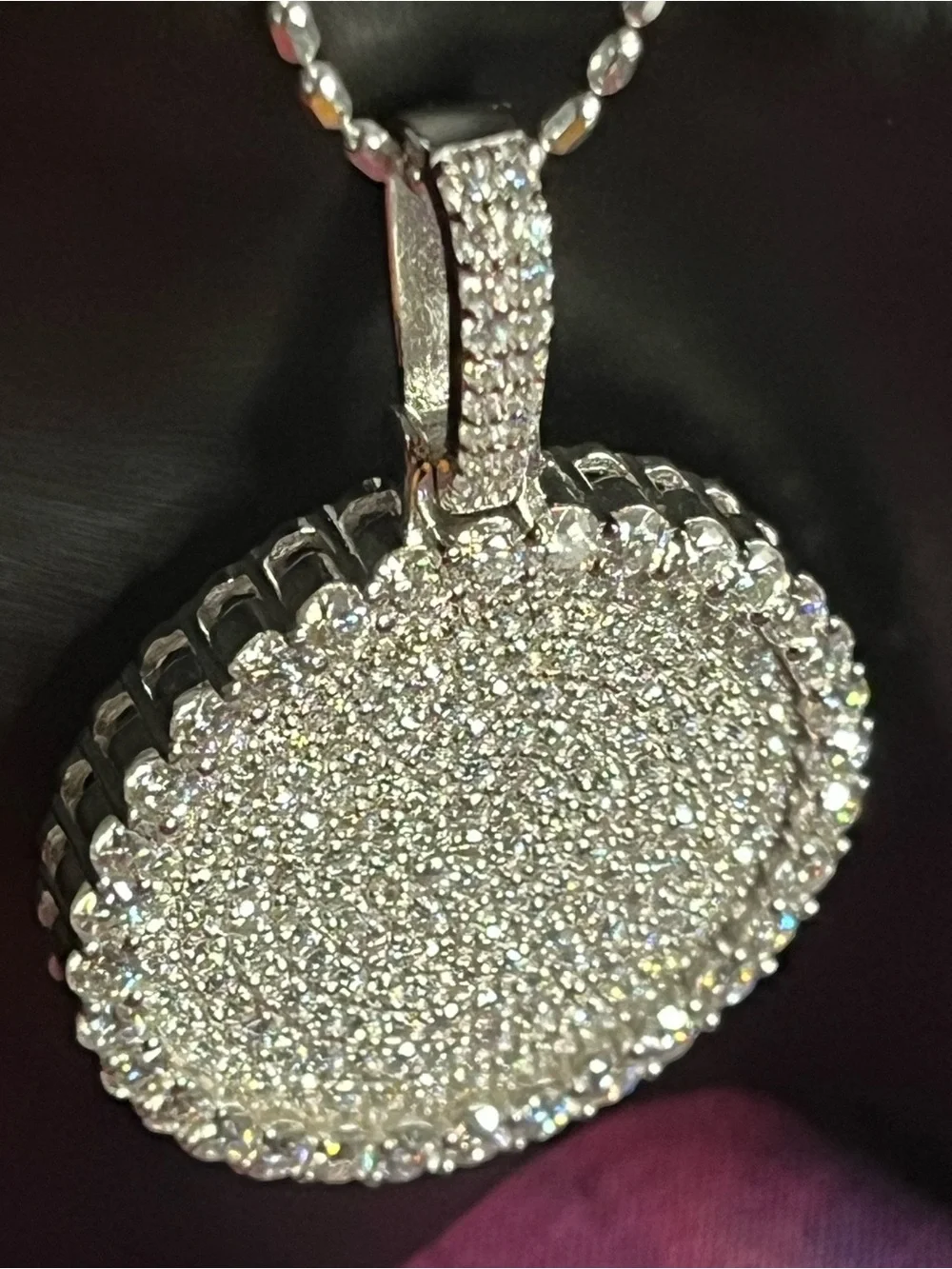 925 Sterling Silver 4.17 CTW Moissanite Pavé Medallion Pendant + 20” Chain